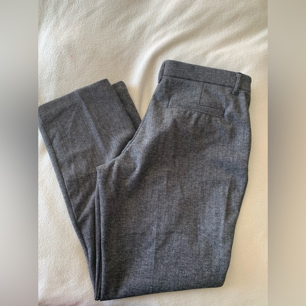 Lee Regular Fit Straight Leg Mid Rise Gray Herringbone Men's Dress Pants